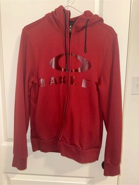 Oakley Maroon Full-Zip Hoodie with Logo